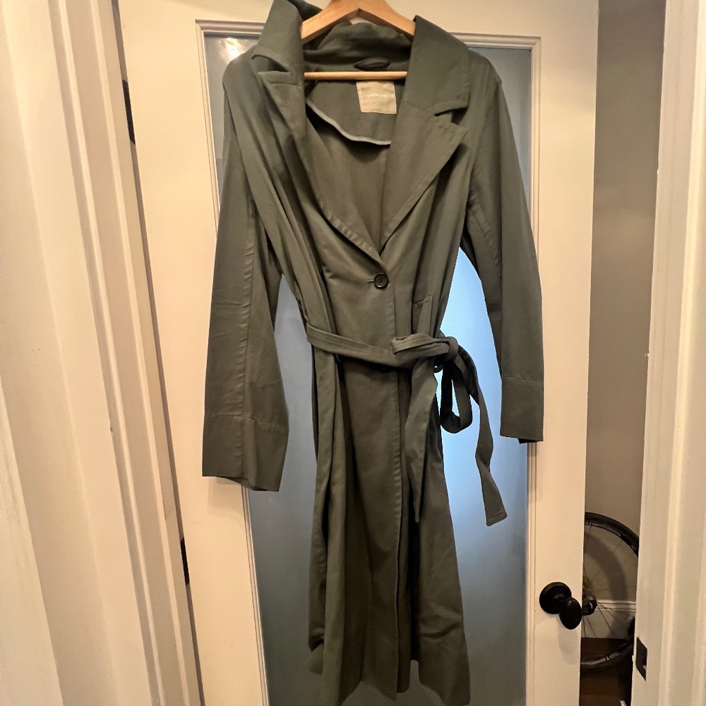 Everlane Teal Trench coat